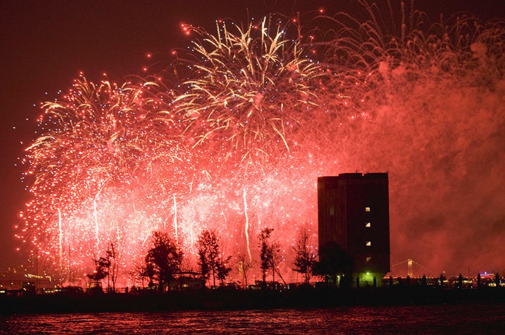 Holland Tunnel and 4th of July fireworks. Photo by Alina Oswald.