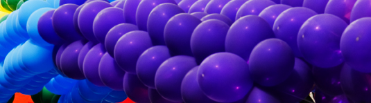 NYC Pride rainbow balloons