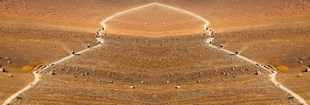 Shaping the world, horseback riding at the bottom of dormant Haleakala. Photo by Alina Oswald.