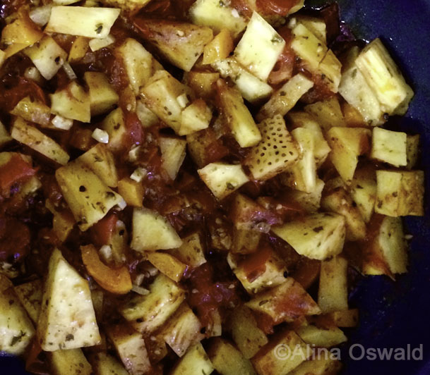 breadfruit in the skillet