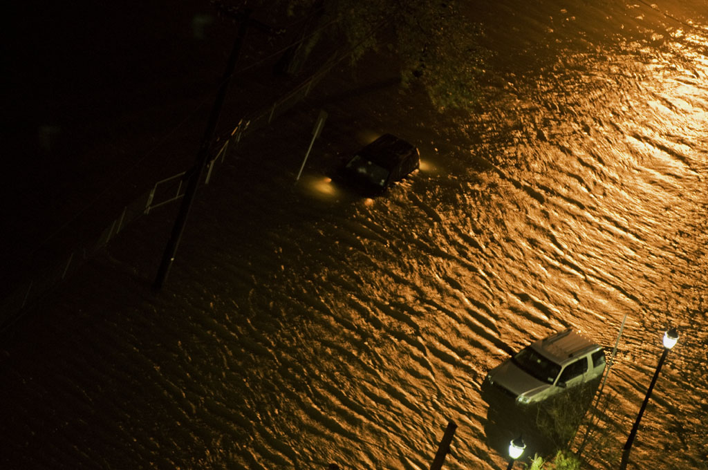 Flooded street during Hurricane Sandy. Photo by Alina Oswald.