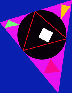 Hope. Bauhaus Rendering of the rainbow flag, including the color black.