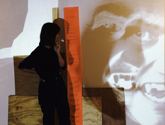 Testing. Testing. Preparing for VAMPIRES IN NYC images as part of OF THE MIND SHOW at Casa Colombo. October 2014. bts.