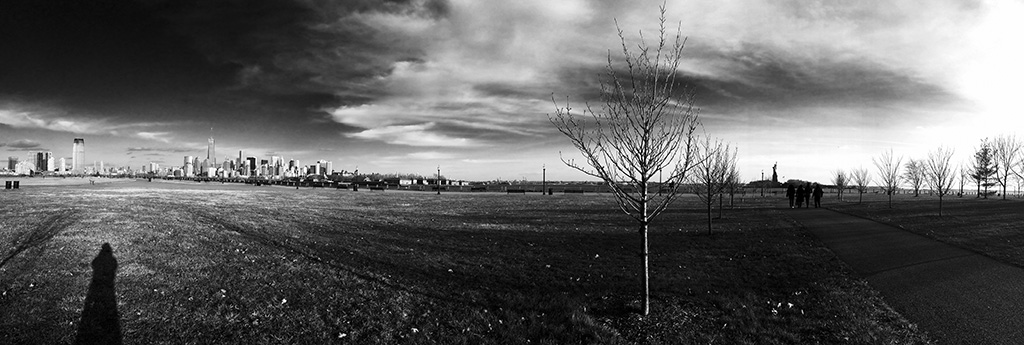 Shadows in the Park. A Self-Portrait. B&W iPhonography