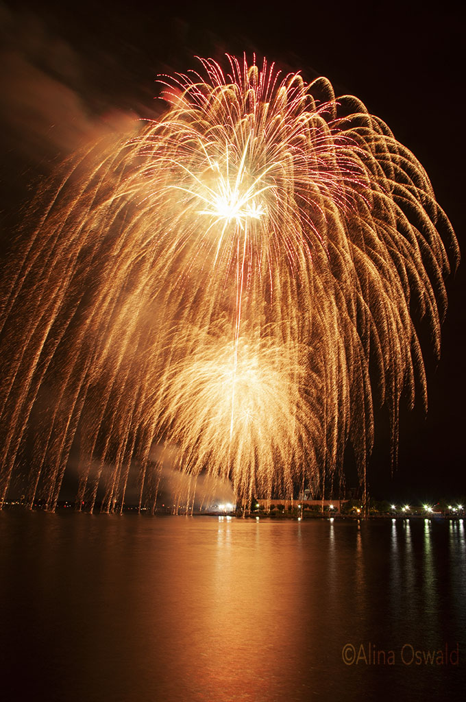 Fireworks reflections. Photo by Alina Oswald. All Rights Reserved.