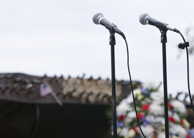 Morning ceremonies on September 11, 2011, on Jersey City waterfront. © Alina Oswald. All Rights Reserved.