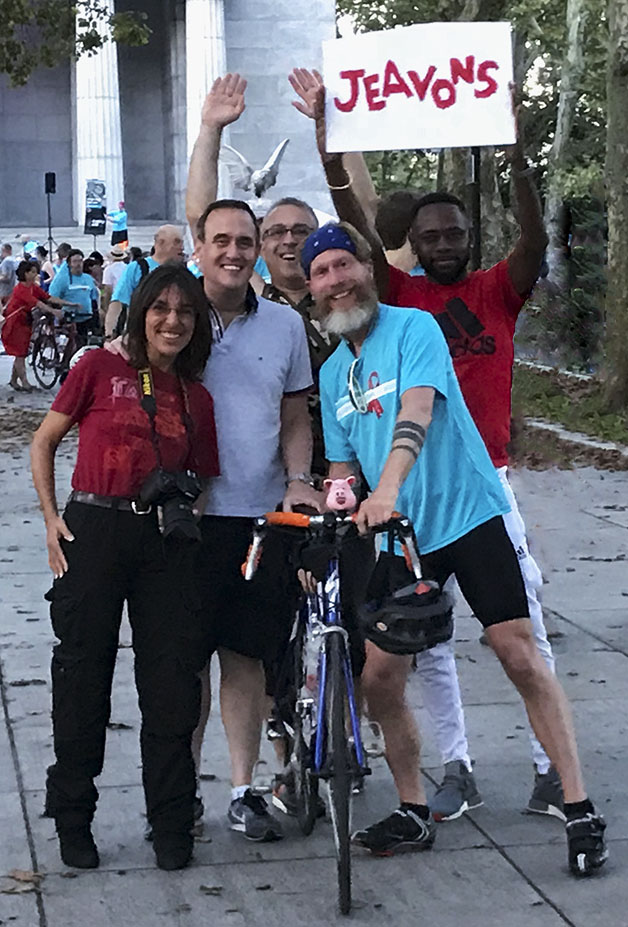 "Friends Will Be Friends" group shot by yet another friend at the closing ceremony of #BrakingAIDSRide2018 in NYC.