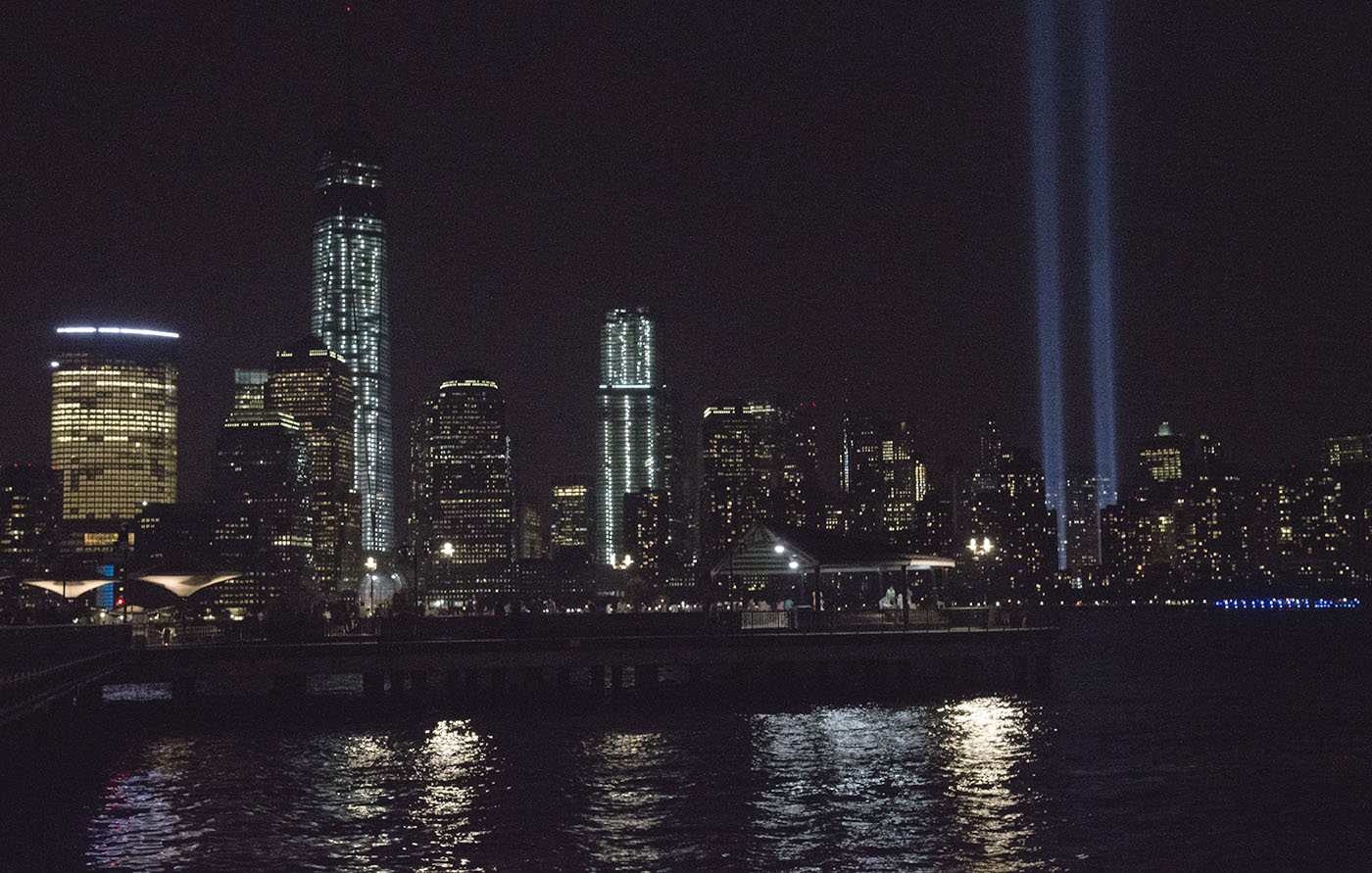9/11 Tribute in Light the night of September 11, 2013. ©Alina Oswald. All Rights Reserved.