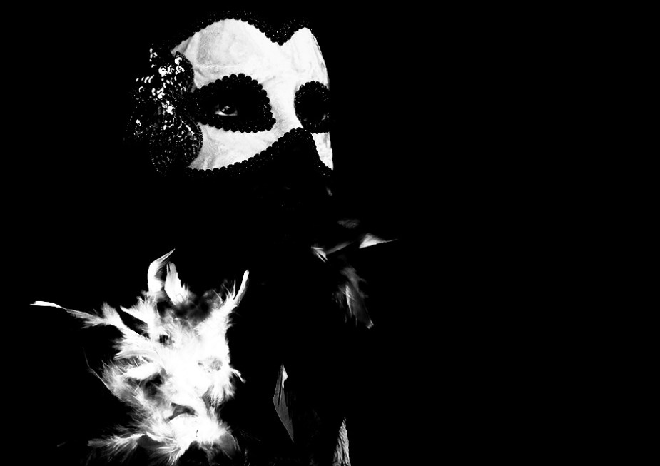 Maskarade. A self-portrait in b&w. 
