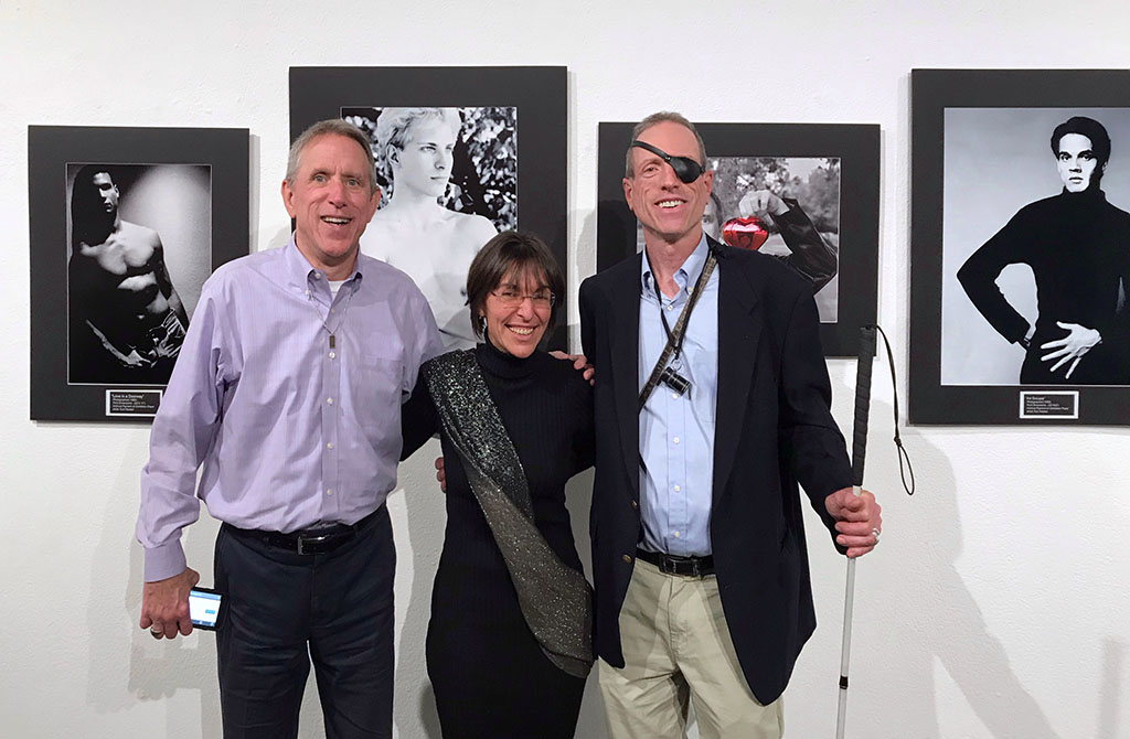 With activists Terry Roberts and Kurt Weston at the opening of Weston's show, Remember: An AIDS Retrospective, WAD 2018, at OCCCA