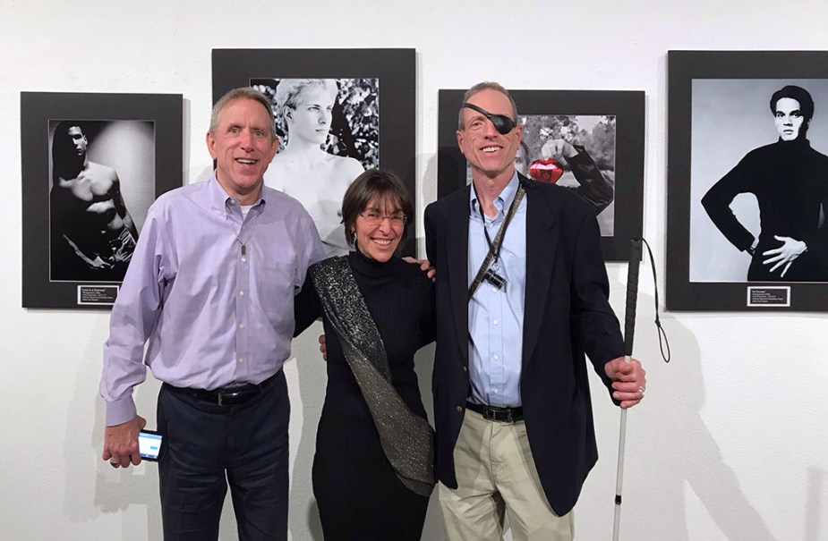 With activists Terry Roberts and Kurt Weston at the opening of Weston's show, Remember: An AIDS Retrospective, WAD 2018, at OCCCA