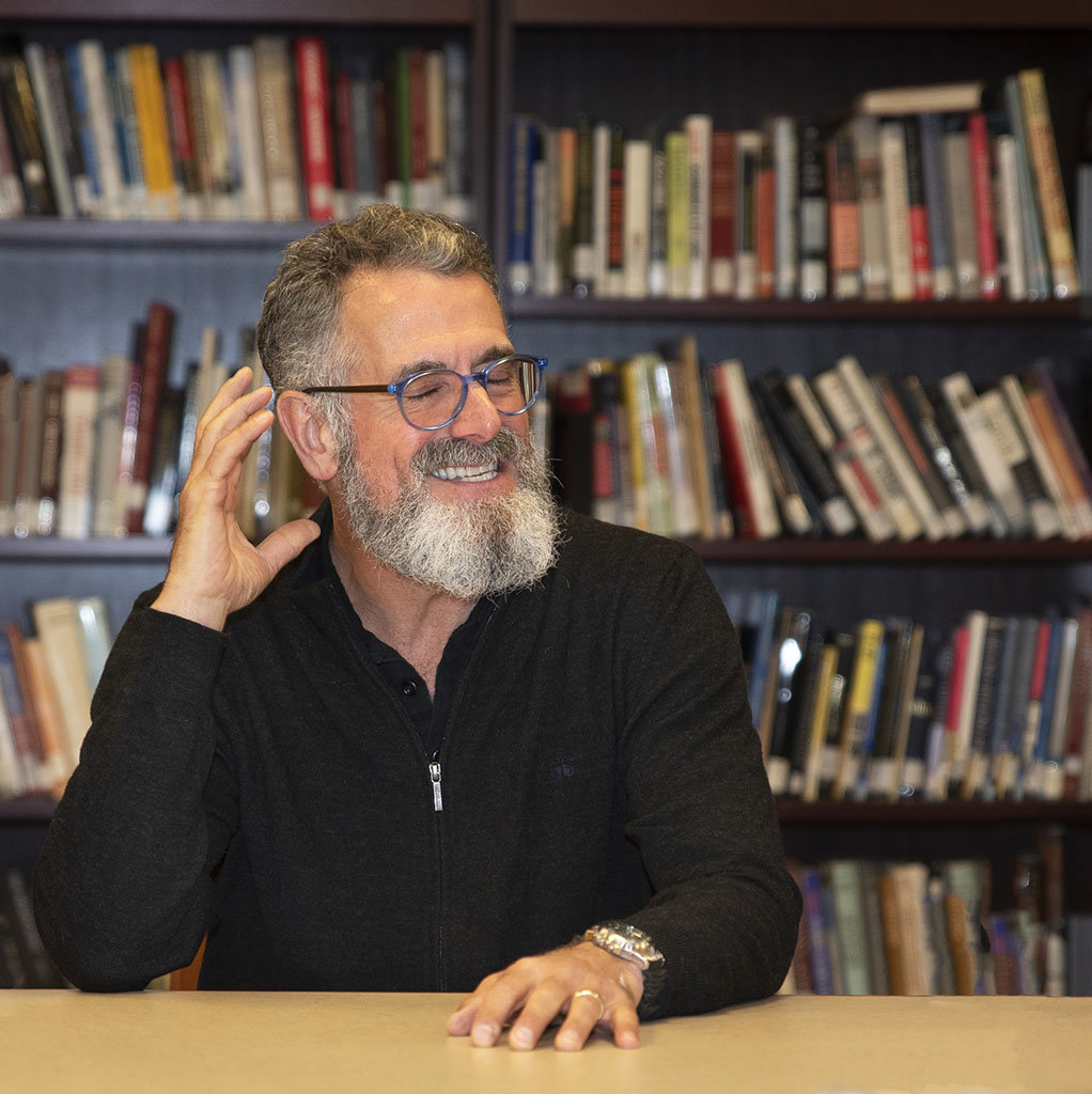 Actor Steven Skybell (Fiddler on the Roof, Wicked, The Full Monty), who plays Tevye, talks about the revival of Fiddler on the Roof, on the first day of rehearsals, on June 4, at the Museum of Jewish Heritage. Photographed for A&U Magazine--America's AIDS Magazine. ©Alina Oswald. All Rights Reserved,