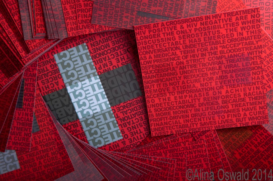 "What Is Undetectable?" flash collective cards. Photo by Alina Oswald. All Rights Reserved.