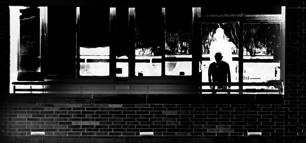 "The Ghost of Covid-19" Each evening at 7pm people appear on their balconies to clap, cheer and make noise for the Covid-19 first responders. ©Alina Oswald.