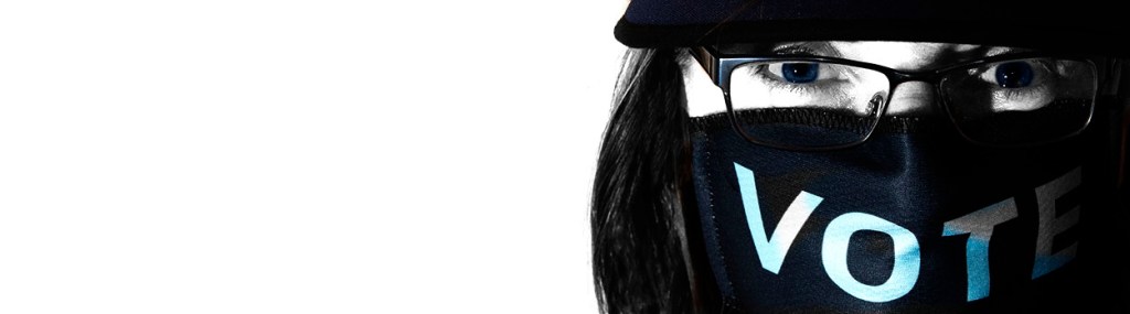 Wear a mask and VOTE blue.