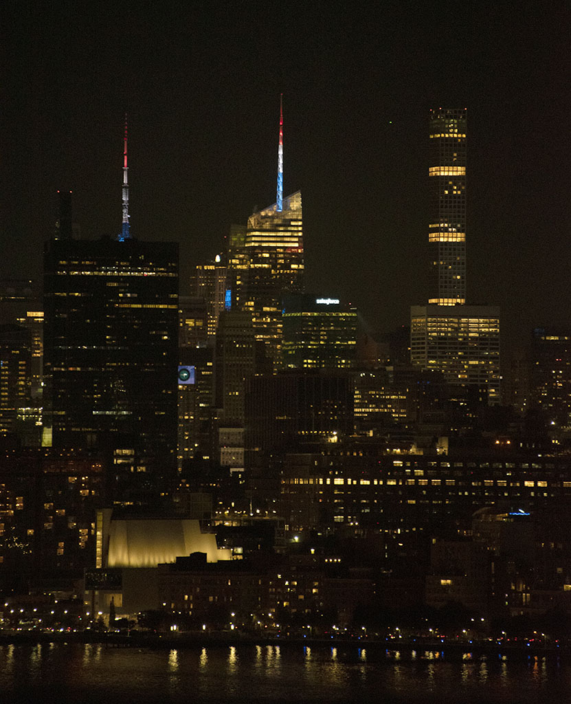 Election Week 2020 in the USA. NYC displays its Red, White and Blue lights on Nov 7, celebrating President Elect Joe Biden and Vice President Elect Kamala Harris. ©Alina Oswald.