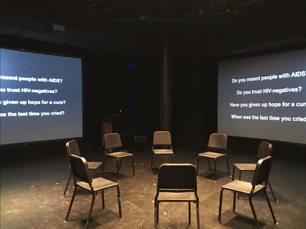 Four Questions poster then and now at Living With... show. NYU WAD 2018. ©Alina Oswald.