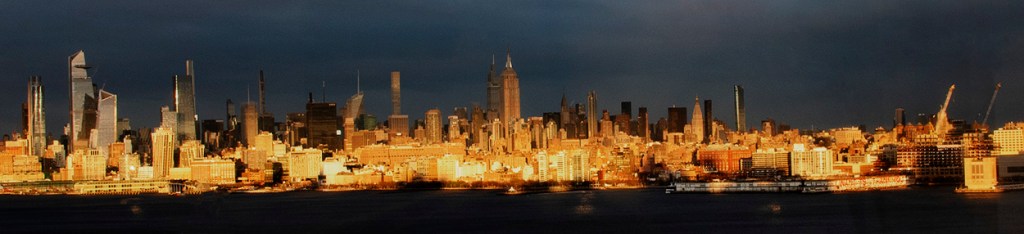 NYC pano at sunset. ©Alina Oswald. All Rights Reseved.