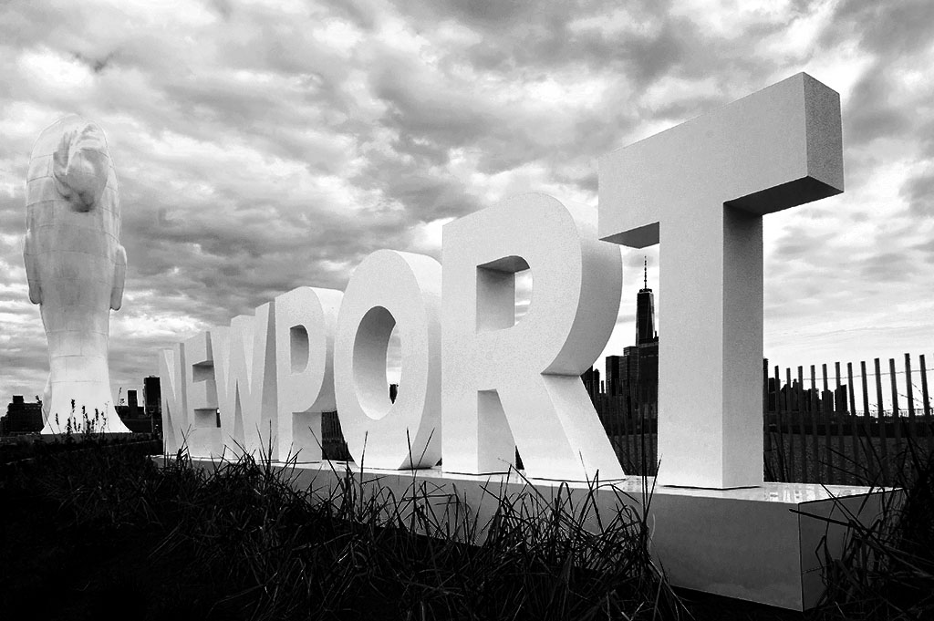 Water's Soul is an 80ft sculpture by Spanish artist Jaume Plensa opened to the public on a Jersey City pier. Photo by Alina Oswald. All Rights Reserved.
