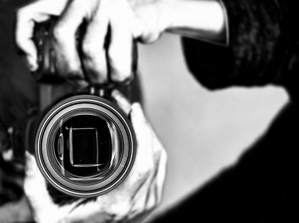 The Photographer - self-portrait in black and white. ©Alina Oswald. All Rights Reserved.
