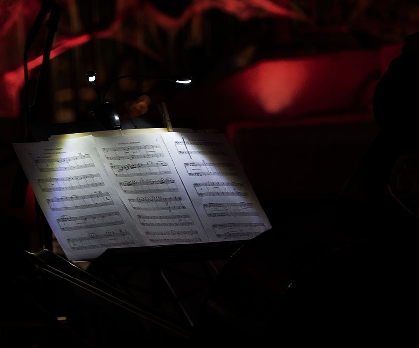 Sheet music at night. ©Alina Oswald.v