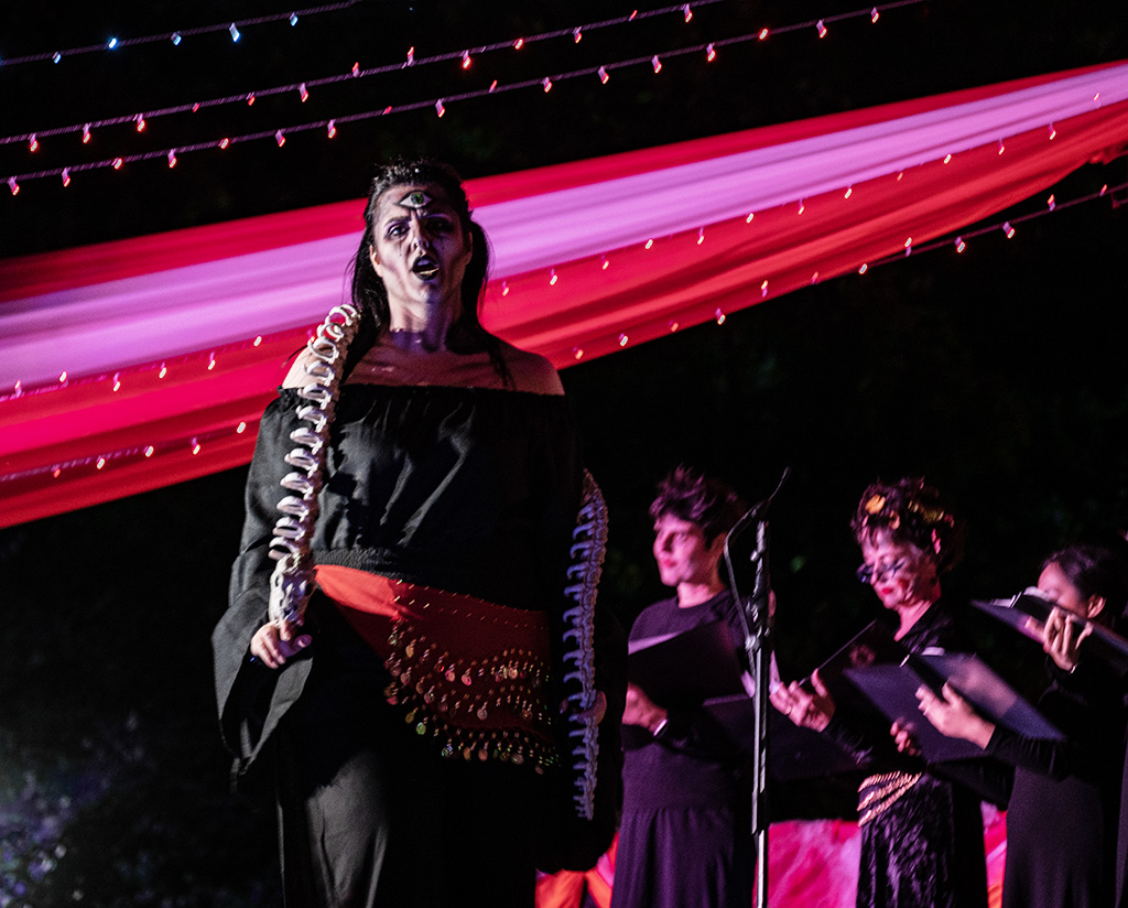 Rachelle Pike performs at Zombie Opera 2022 Halloween event in Hamilton Park, Jersey City, NJ.